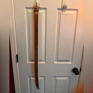 Vince Camuto Tan Leather Belt with Gold Buckle